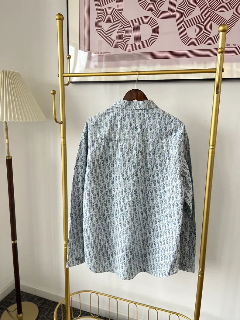 Dior Dior Light blue logo jacquad full printed cotton lapel sin Size US XS / EU 42 / 0 - 2 Thumbnail
