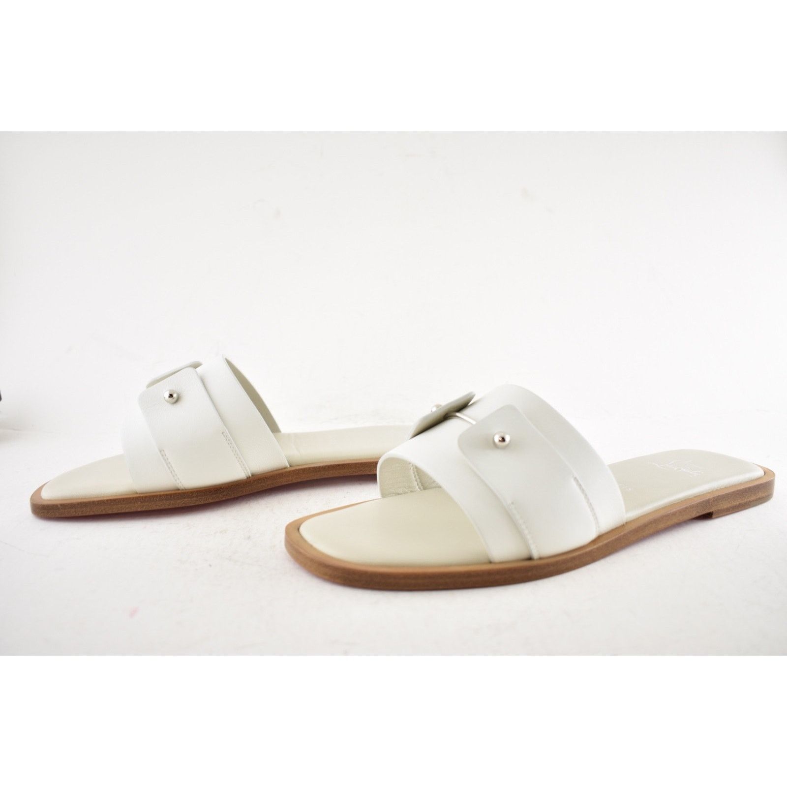 Christian Louboutin Christian Louboutin Chambelimule White Calf Leather Slide 36 Size US 6 / IT 36 - 13 Thumbnail