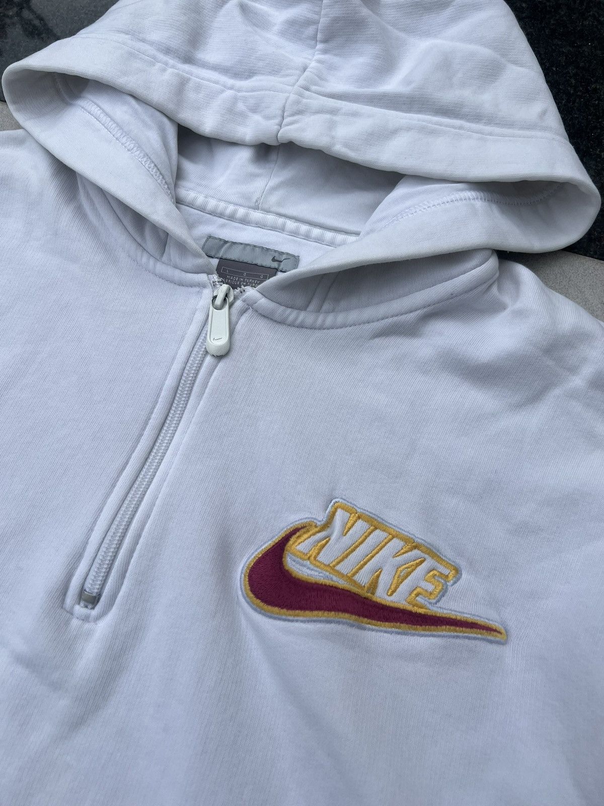 Nike × Vintage 90s Nike Retro Logo Vintage Y2K Oversized 1/4 Zip Hoodie Size US L / EU 52-54 / 3 - 4 Thumbnail