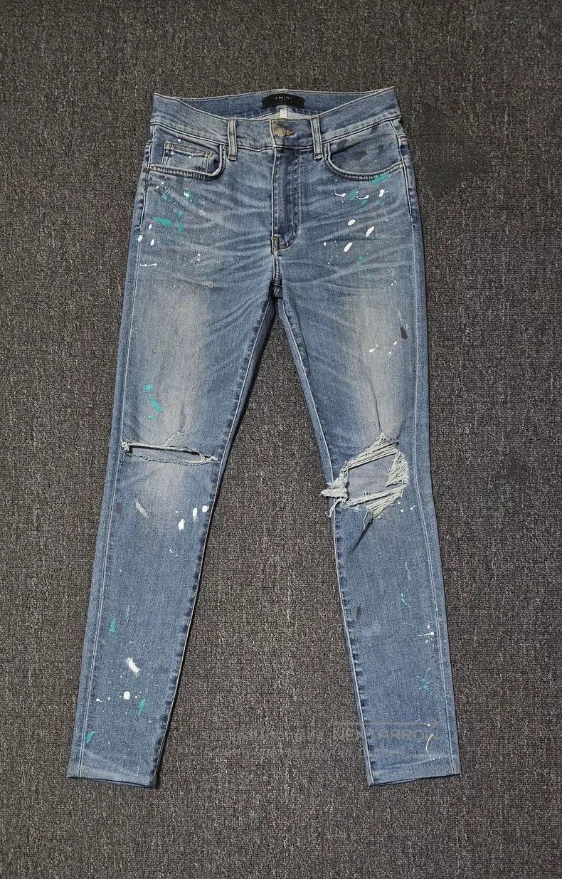 Amiri Amiri Distressed Denim Jeans With Paint Splatter. Size US 30 / EU 46 - 1 Thumbnail