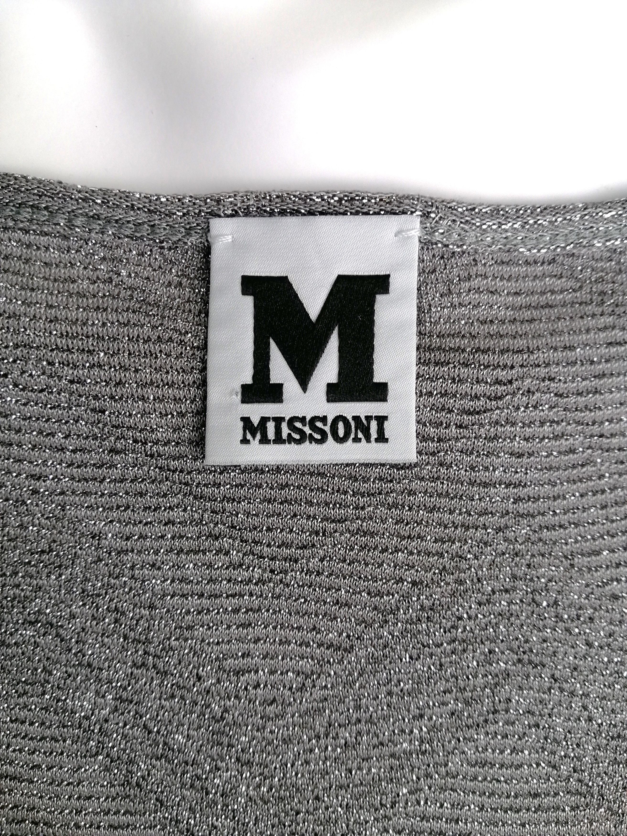 Missoni M MISSONI women’s zigzag silver metallic top Size ONE SIZE - 4 Thumbnail