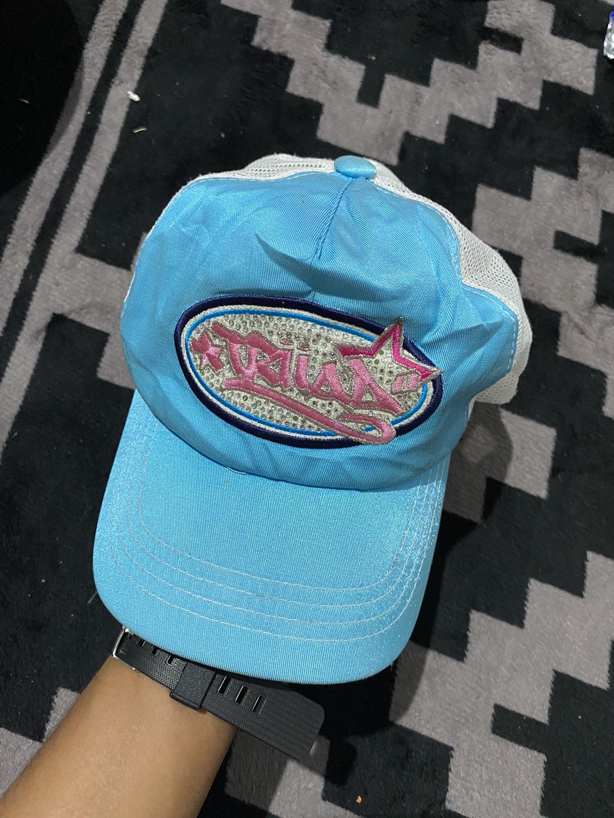image of Hysteric Glamour x Trucker Hat Vintage Glitter Trucker Hats Y2K Styled in Blue, Men's