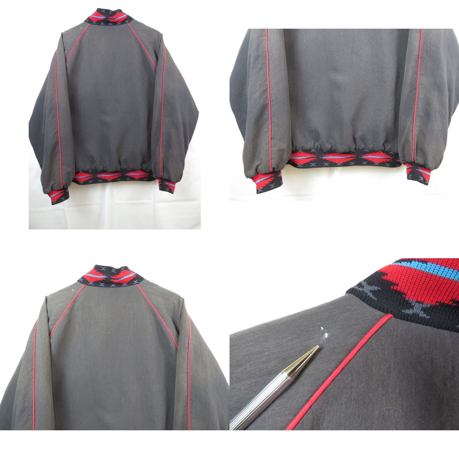 Vintage VINTAGE Santa Fe Trail Red Aztec Jacket – Western Bomber, Canvas, Full Zip, Lined, XL, Men, USA, 90s/Retro/Classic, Fall Winter, Casual Workwear Size US XL / EU 56 / 4 - 8 Thumbnail