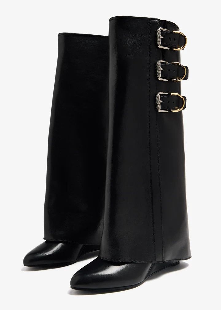 Givenchy o1lv12m0326 Shark Lock Buckles Boots in Black Size US 6 / IT 36 - 4 Thumbnail