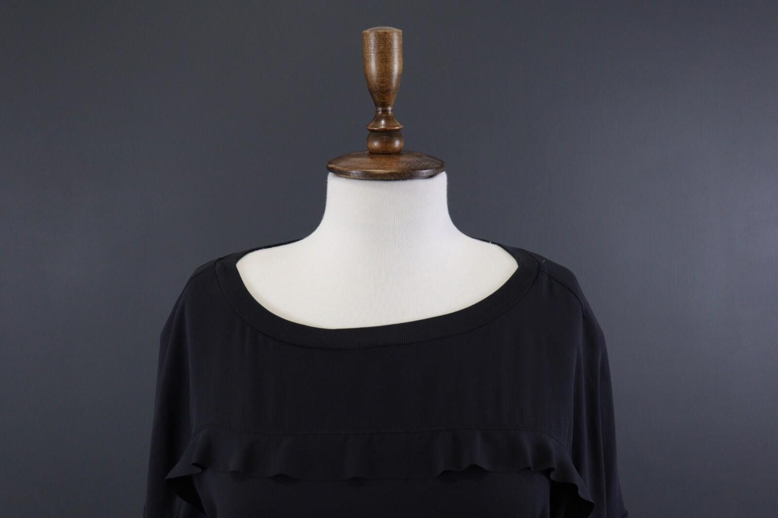 Designer Marc Cain Black Boat Neck Pullover Blouse Size 2 Size XS / US 0-2 / IT 36-38 - 2 Thumbnail