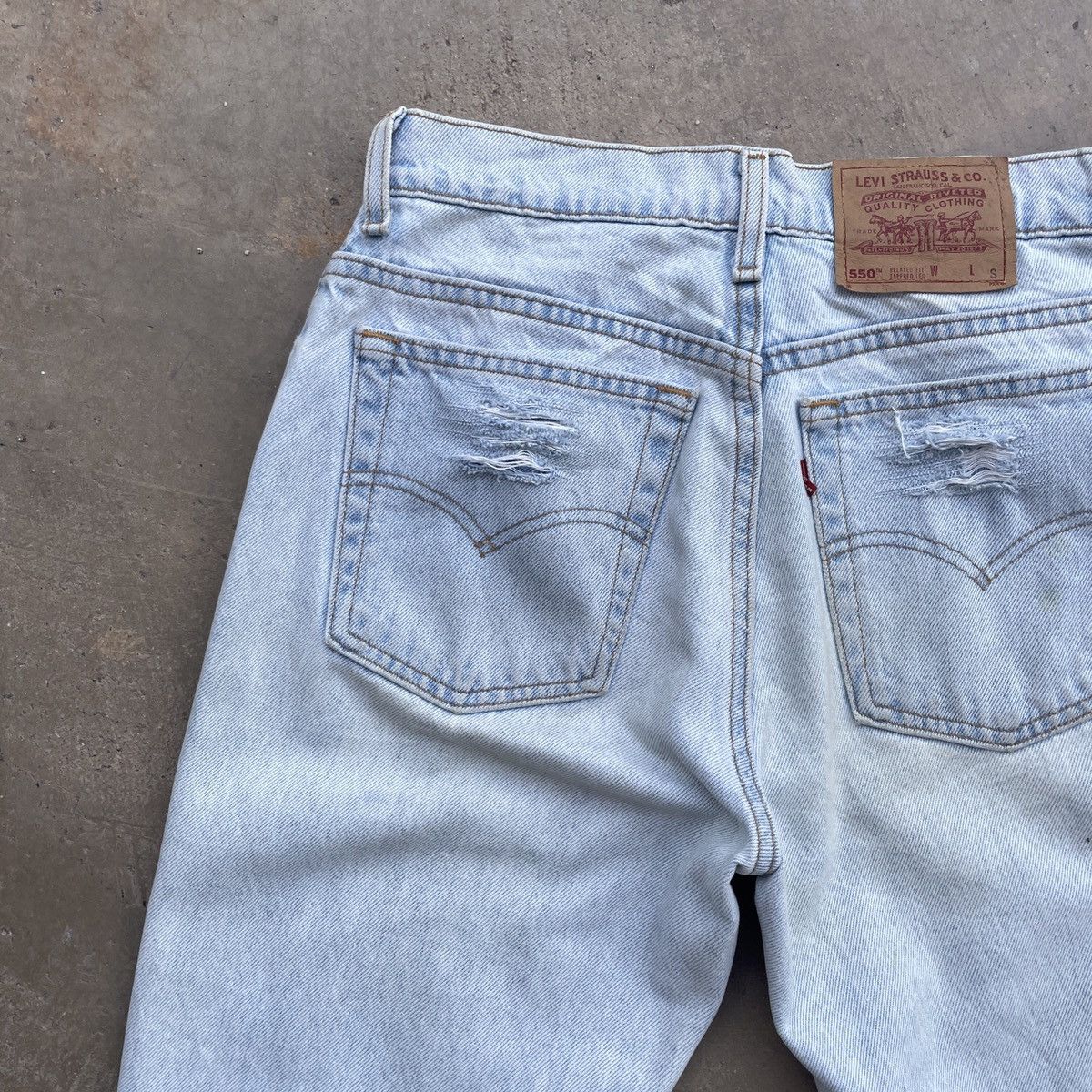 Levi's Vintage 90s Levis 550 Distressed Denim Jeans Size US 30 / EU 46 - 9 Thumbnail
