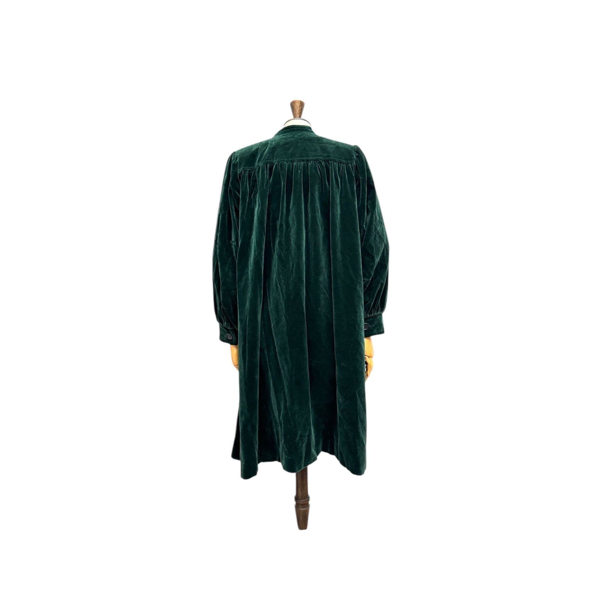 Yves Saint Laurent Vintage Green Velvet Coat Size L / US 10 / IT 46 - 4 Thumbnail
