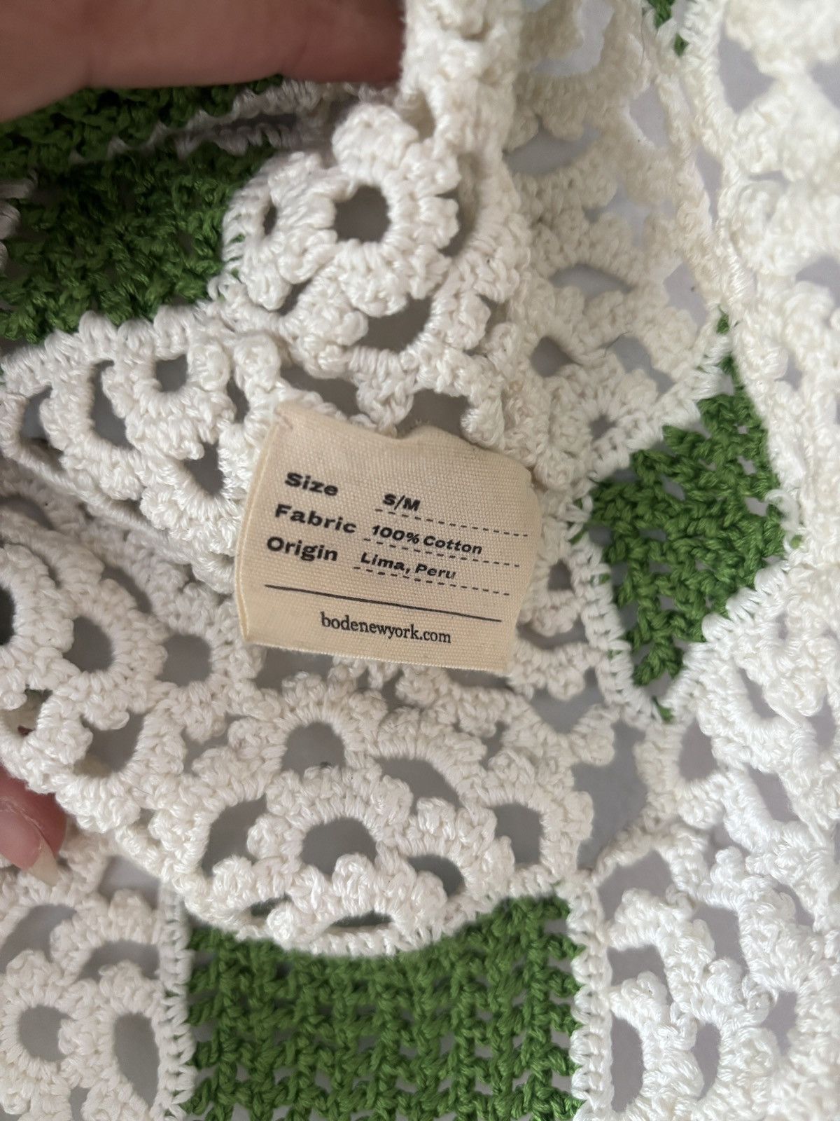 Bode Bode Tank Top | White & Green Diamond Crochet Size US M / EU 48-50 / 2 - 3 Thumbnail