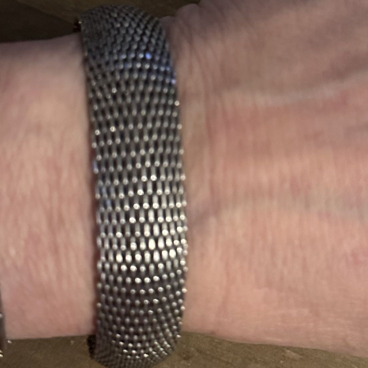 Vintage Vintage silver tone flexible mesh bangle bracelet Size ONE SIZE - 2 Thumbnail
