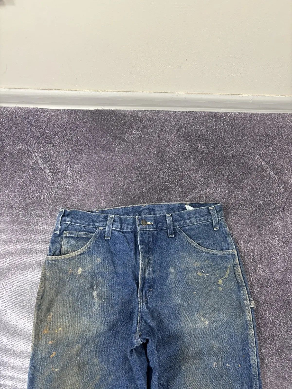 Dickies × Vintage Vintage Dickies Distressed Denim Blue Hype Work Baggy Jeans Size US 32 / EU 48 - 8 Thumbnail