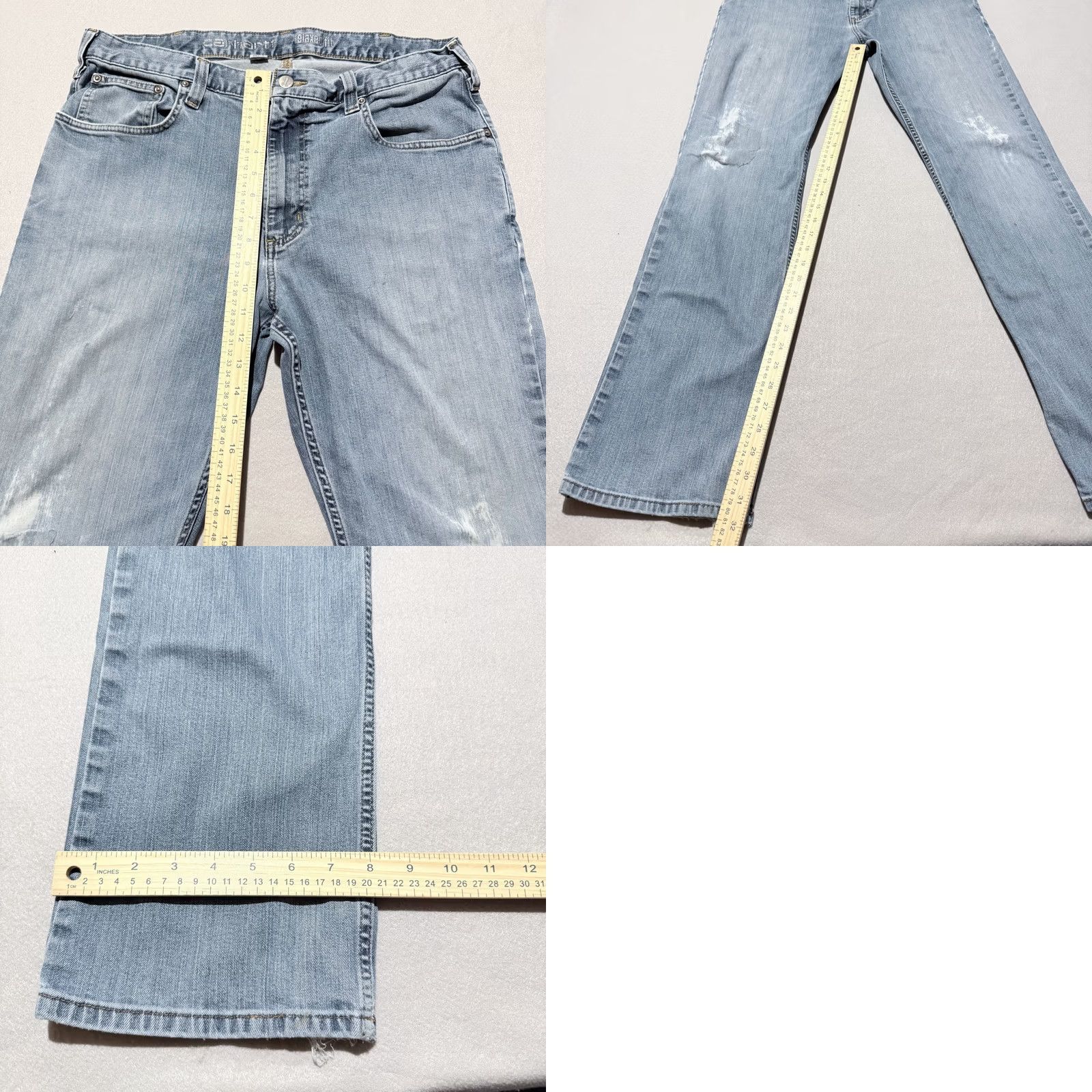 Carhartt Carhartt Jeans Men Blue Denim Stretch Mid Rise Relaxed Straight 35x31.5 Jeans Mens Blue Mid Rise Stretch Denim Carhartt Jeans - 35x31.5 Size US 35 - 9 Thumbnail