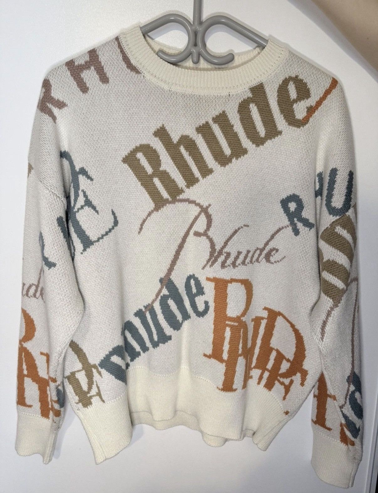 Rhude Rhude Jacquard Logo Knit Crewneck Sweater Size US S / EU 44-46 / 1 - 1 Thumbnail