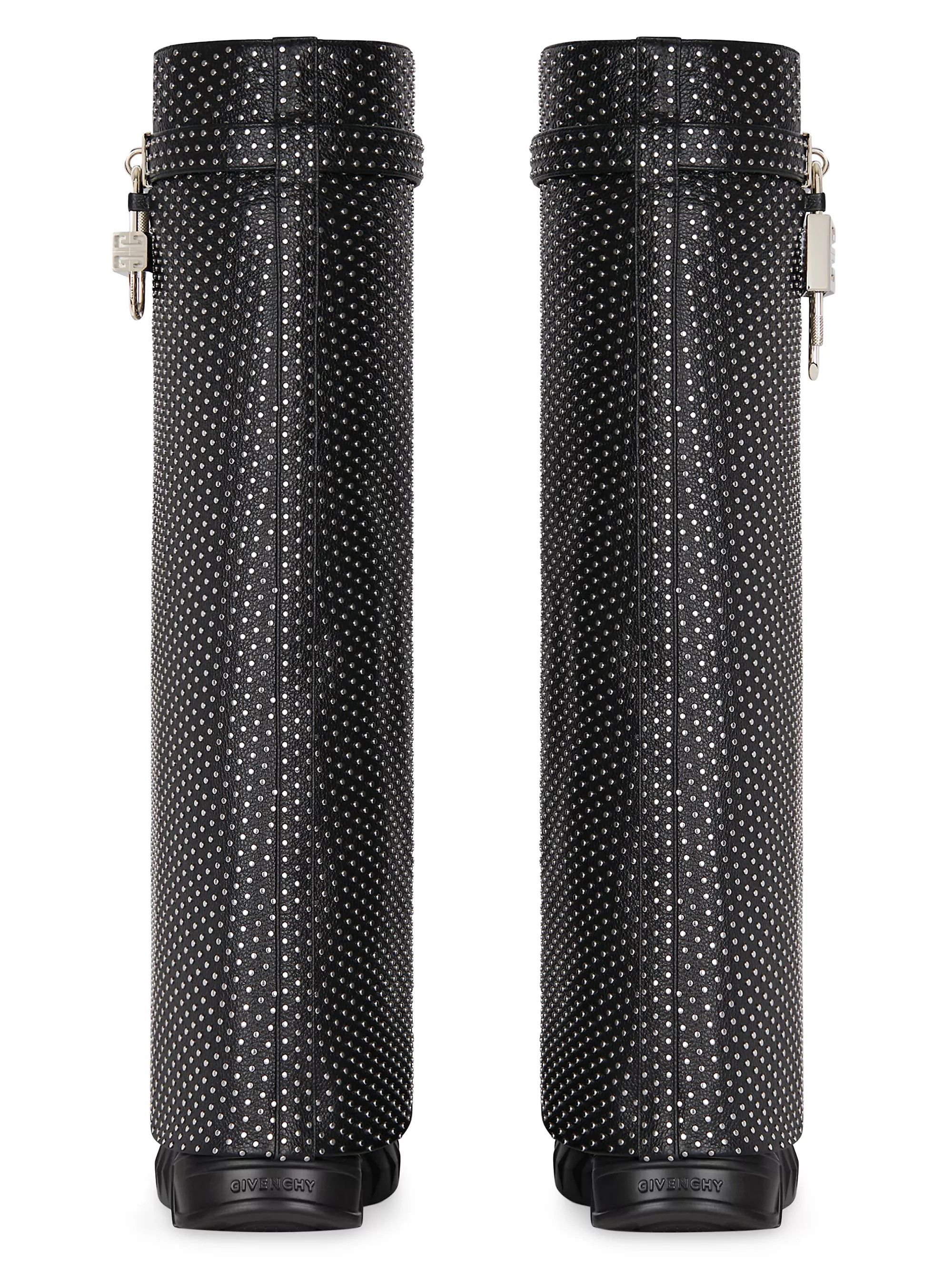 Givenchy o1srvl11e0325 Shark Lock Biker Low Heel Boots With Studs Size US 7 / IT 37 - 5 Thumbnail