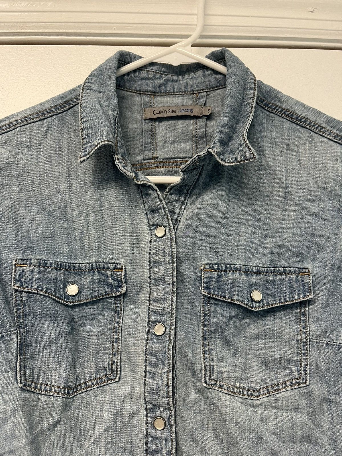 Calvin Klein Calvin Klein Light Blue Denim Jacket Size S / US 4 / IT 40 - 2 Thumbnail