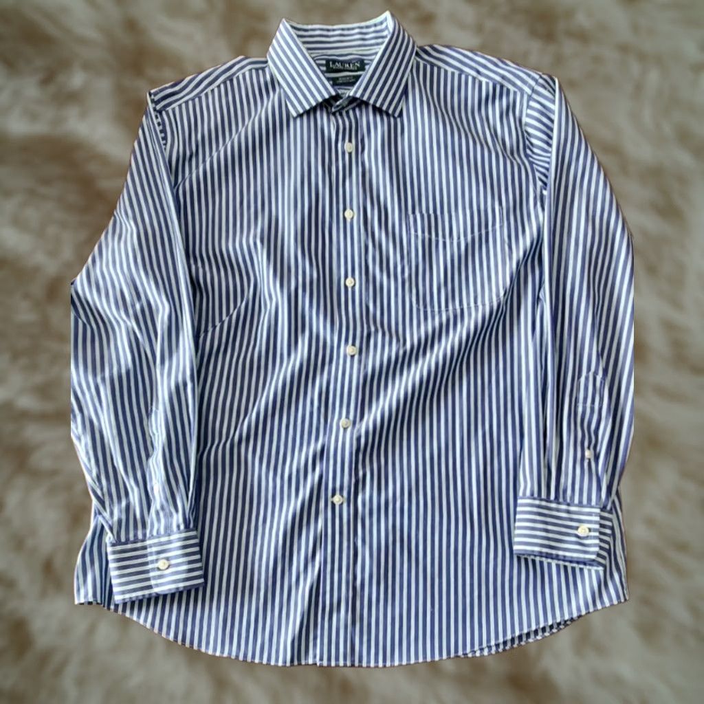 Ralph Lauren Ralph Lauren Shirt Adult 2XL Blue Stripe Long Sleeve Reg Fit Stretch Pocket Size US XXL / EU 58 / 5 - 1 Thumbnail