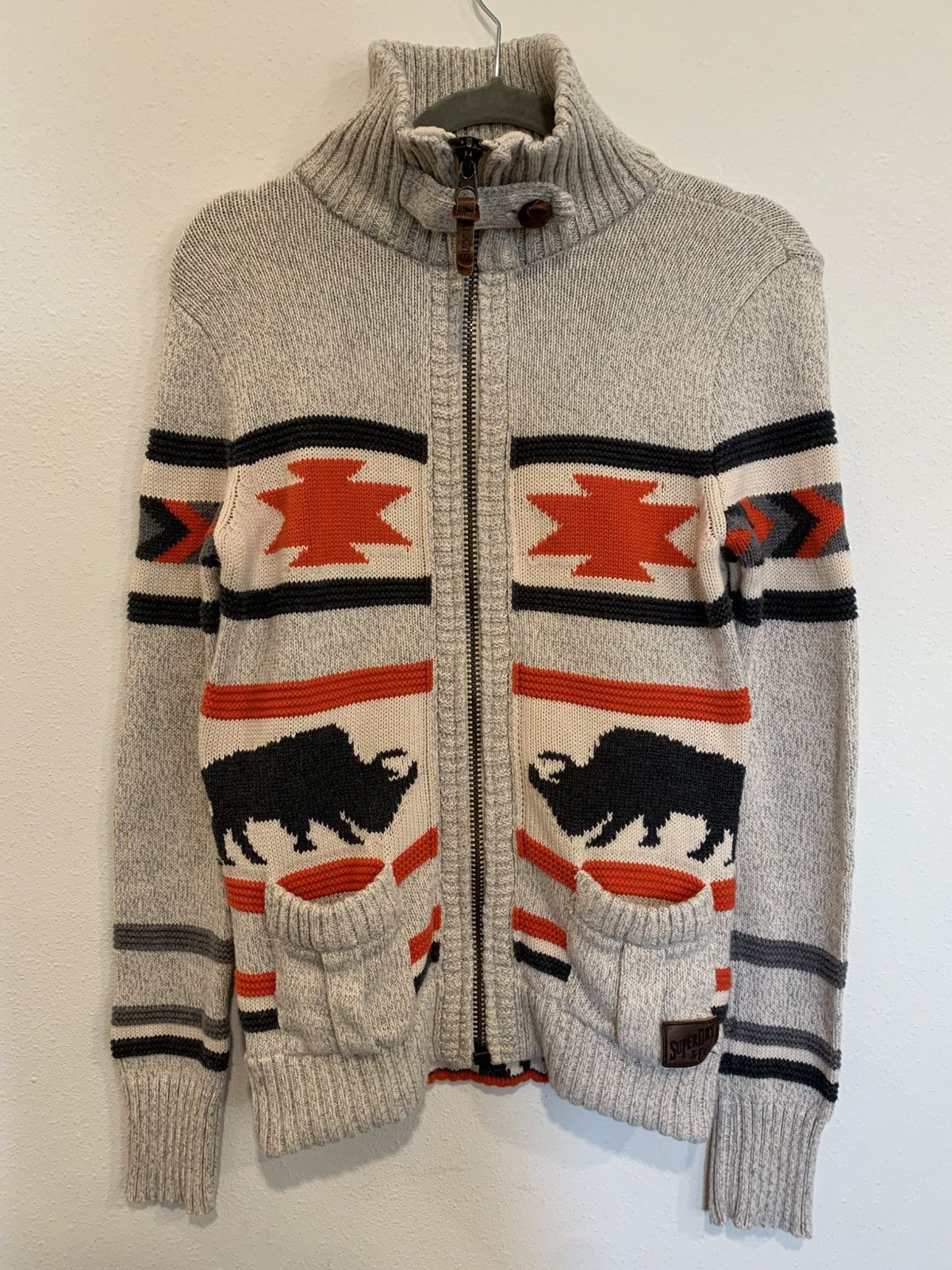 Superdry Superdry Buffalo Knit Zip Up Sweater Size US S / EU 44-46 / 1 - 1 Thumbnail
