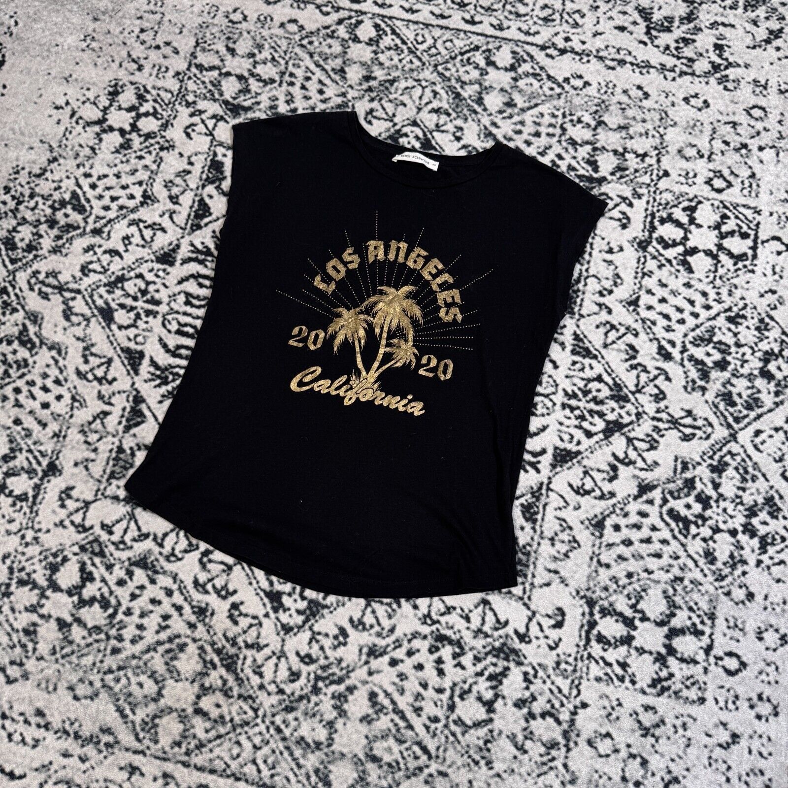 Vintage Vintage Sophie Schnoor Women's Black Cotton T-Shirt Size XS Size US XS / EU 42 / 0 - 2 Thumbnail