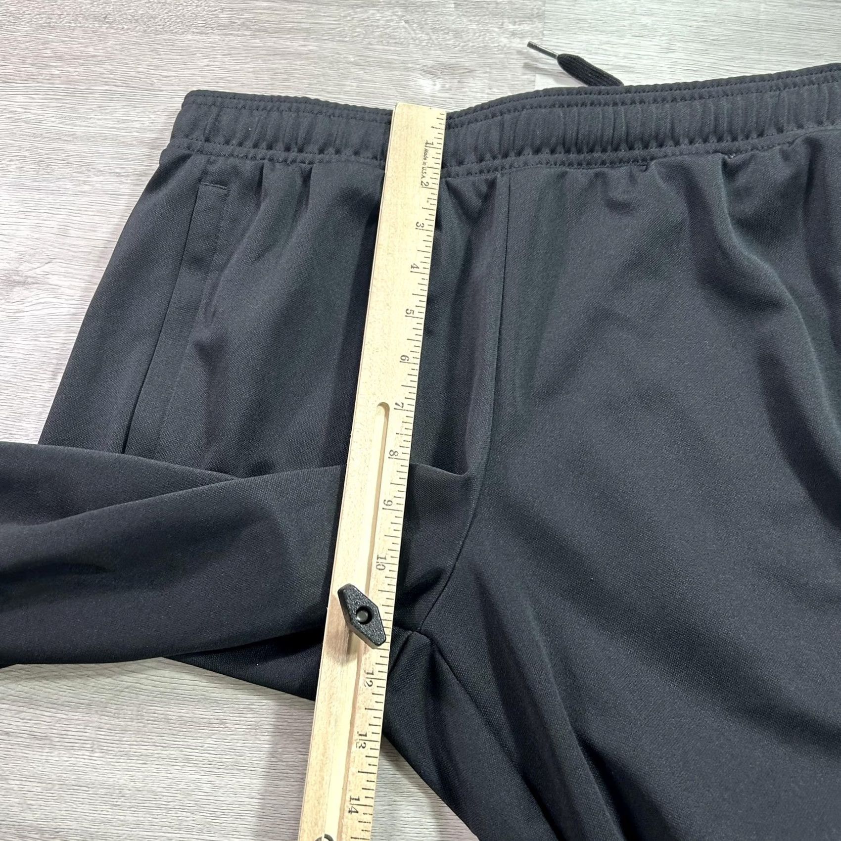 Adidas Adidas Men M Black Track Pants 3 Stripe AEROREADY Elastic Waist Pockets Zip Hem Slim Tapered Knit IR7848 Size US 31 - 7 Thumbnail