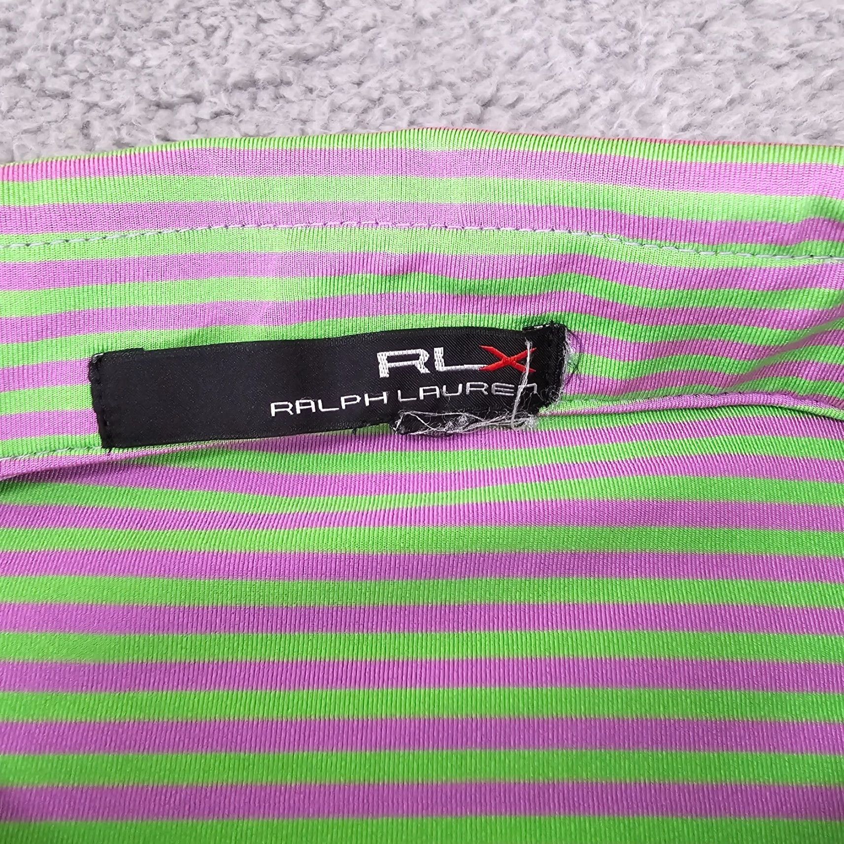 RLX Ralph Lauren RLX Ralph Lauren Polo Shirt Mens Large Pink Stripe Polo Size US L / EU 52-54 / 3 - 4 Thumbnail