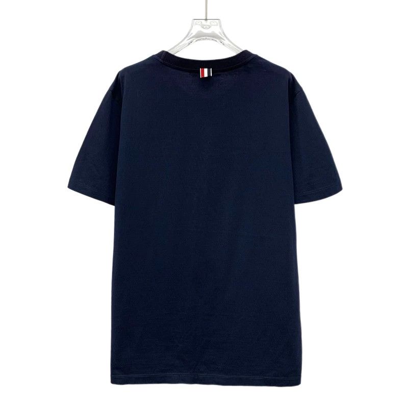 Thom Browne Thom Browne Dark blue cotton round neck short sleeves Size US L / EU 52-54 / 3 - 2 Thumbnail