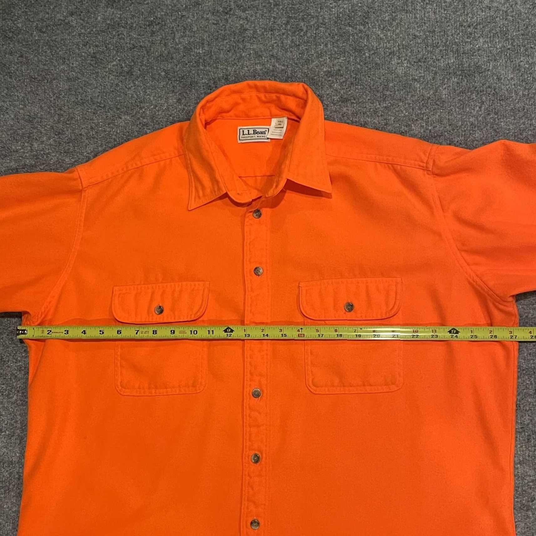 Vintage VINTAGE L.L. BEAN Blaze Orange Heavyweight Hunting Shirt Mens XLT Tall Button-Up Long Sleeve Size US XL / EU 56 / 4 - 6 Thumbnail