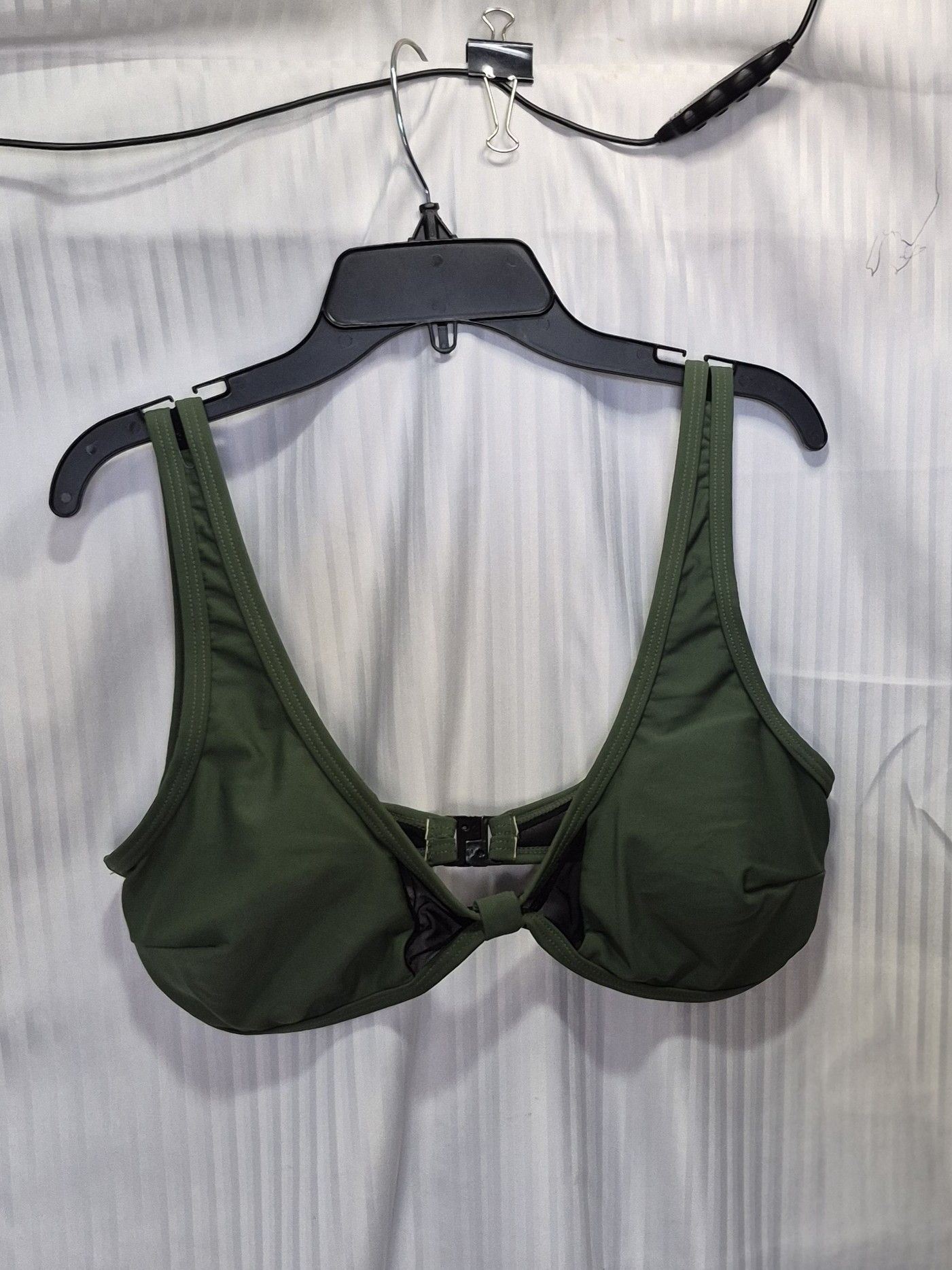 Other XL Olive Green & Black Padded Bikini Top - Unbranded Size XL / US 12-14 / IT 48-50 - 1 Thumbnail