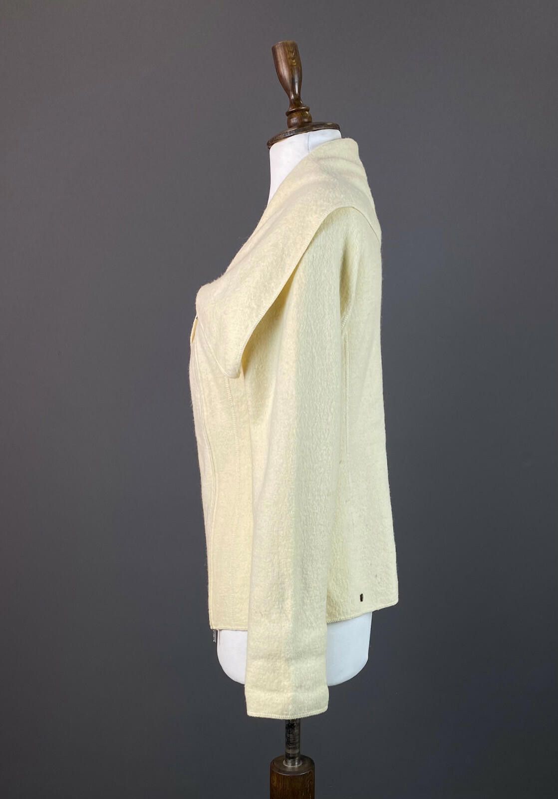 Designer Ischiko by Oska Beige Wool Acymetric Zip Up Jacket Size 10 Size L / US 10 / IT 46 - 4 Thumbnail