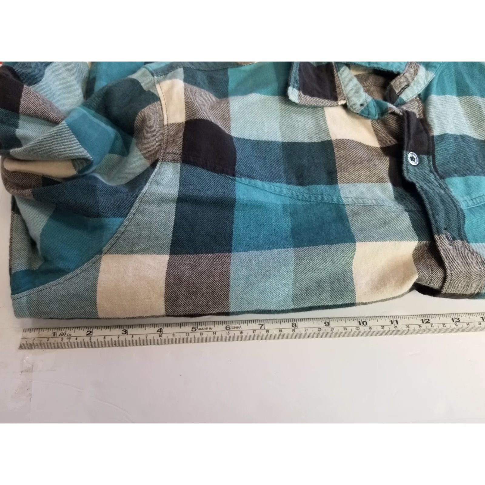 ASCENO Ascend Flannel Shirt Mens Large Blue Plaid Logo Button Up Long Sleeve Size US L / EU 52-54 / 3 - 3 Thumbnail