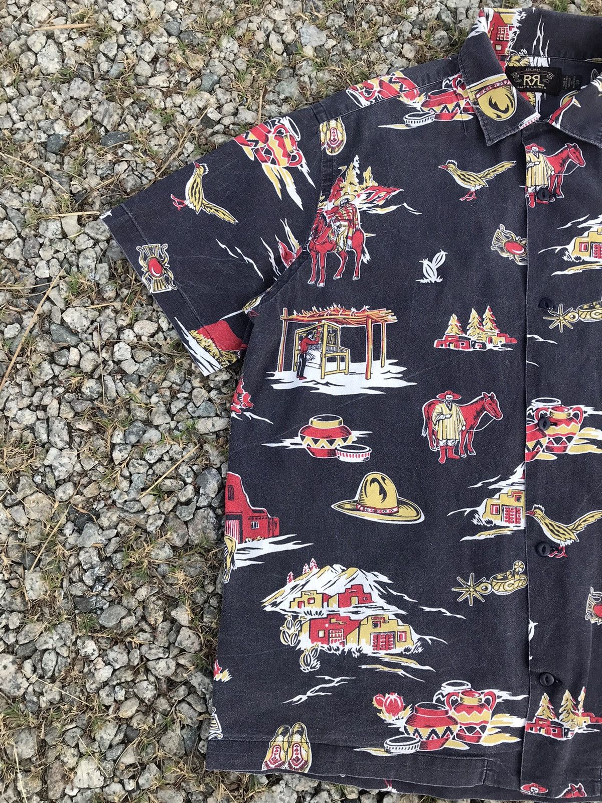 RRL Ralph Lauren Vintage RRL Ralph Lauren Camp Short Sleeve Button Shirt Size US XL / EU 56 / 4 - 3 Thumbnail