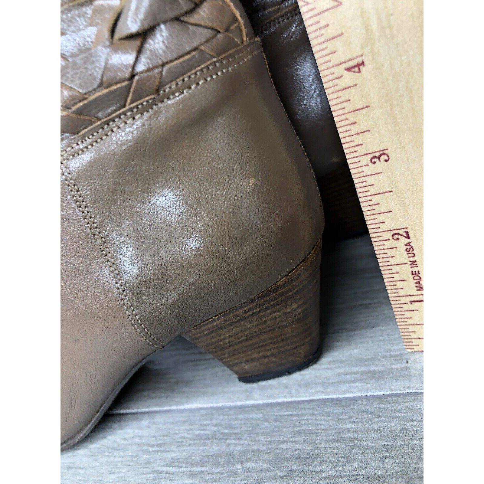 Frye Frye Vintage Taupe Leather Woven Weaves Heel Western Boots W Size US 5.5 / IT 35.5 - 12 Thumbnail