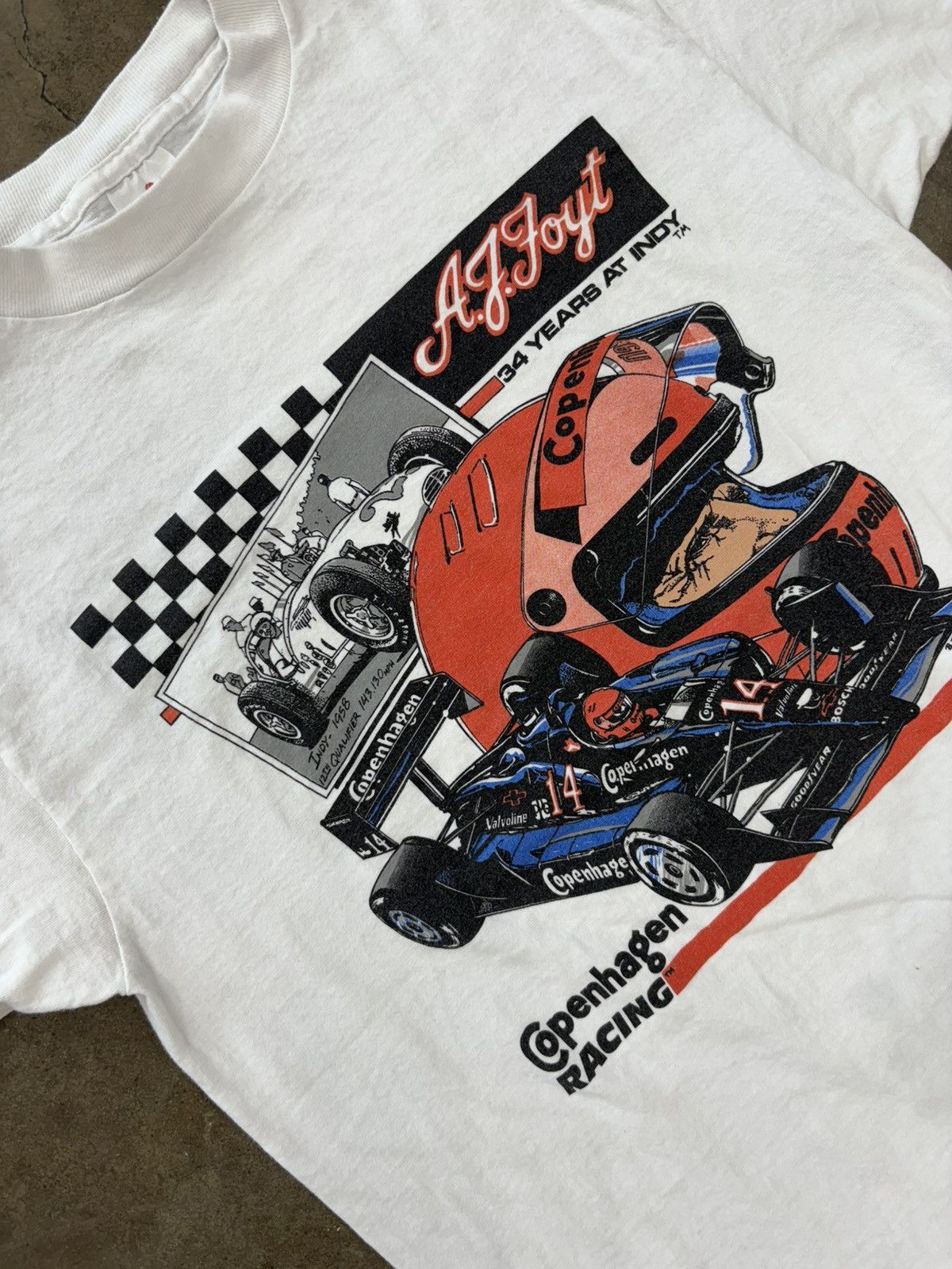 NASCAR × Vintage Vintage Copenhagen Racing AJ Foyt Single Stitch Tee Medium Size US M / EU 48-50 / 2 - 1 Thumbnail