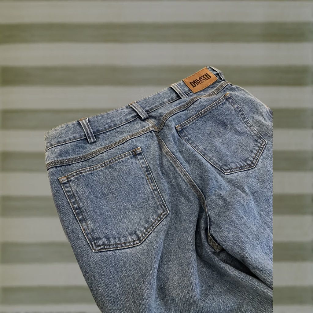Duluth Trading Company Duluth Trading Jeans 37 x 29 Relaxed Fit Work Casual Reinforced Pocket Light Wsh Blue Cotton Mens Size US 37 - 1 Thumbnail