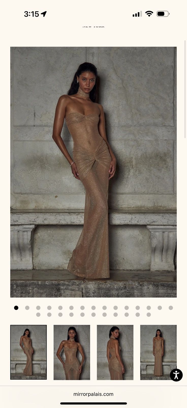 Mirror Palais Mirror palais the starlite dress in diamond sand Size XS / US 0-2 / IT 36-38 - 4 Thumbnail