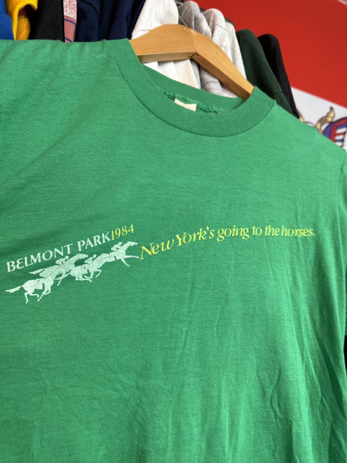 Band Tees × Vintage 1984 Belmont Park Horse New York Vintage 80’s T-Shirt Size US M / EU 48-50 / 2 - 4 Thumbnail