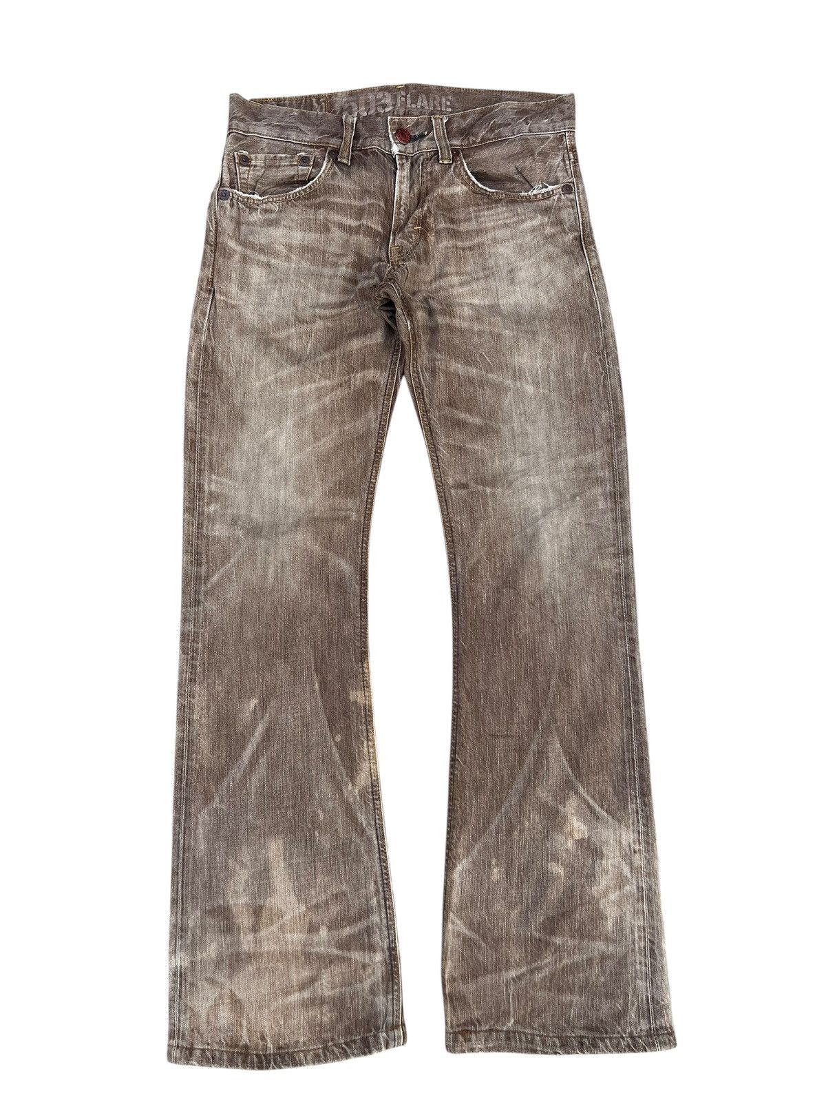 Vintage Clawmark Faded Denim Y2K Edwin BT5001 503 Flare Jeans Size US 30 / EU 46 - 1 Thumbnail