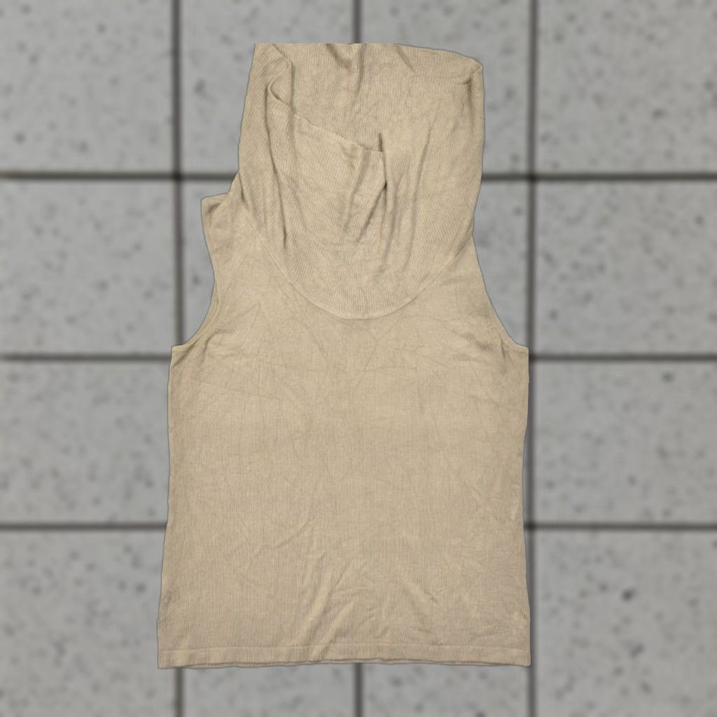 Vintage Chico's Tank Women's Brown Sleeveless Cowl Neck Knit Shell Pullover Size 1 Medium Regular Stretch Busy Casual Size XS / US 0-2 / IT 36-38 - 1 Thumbnail