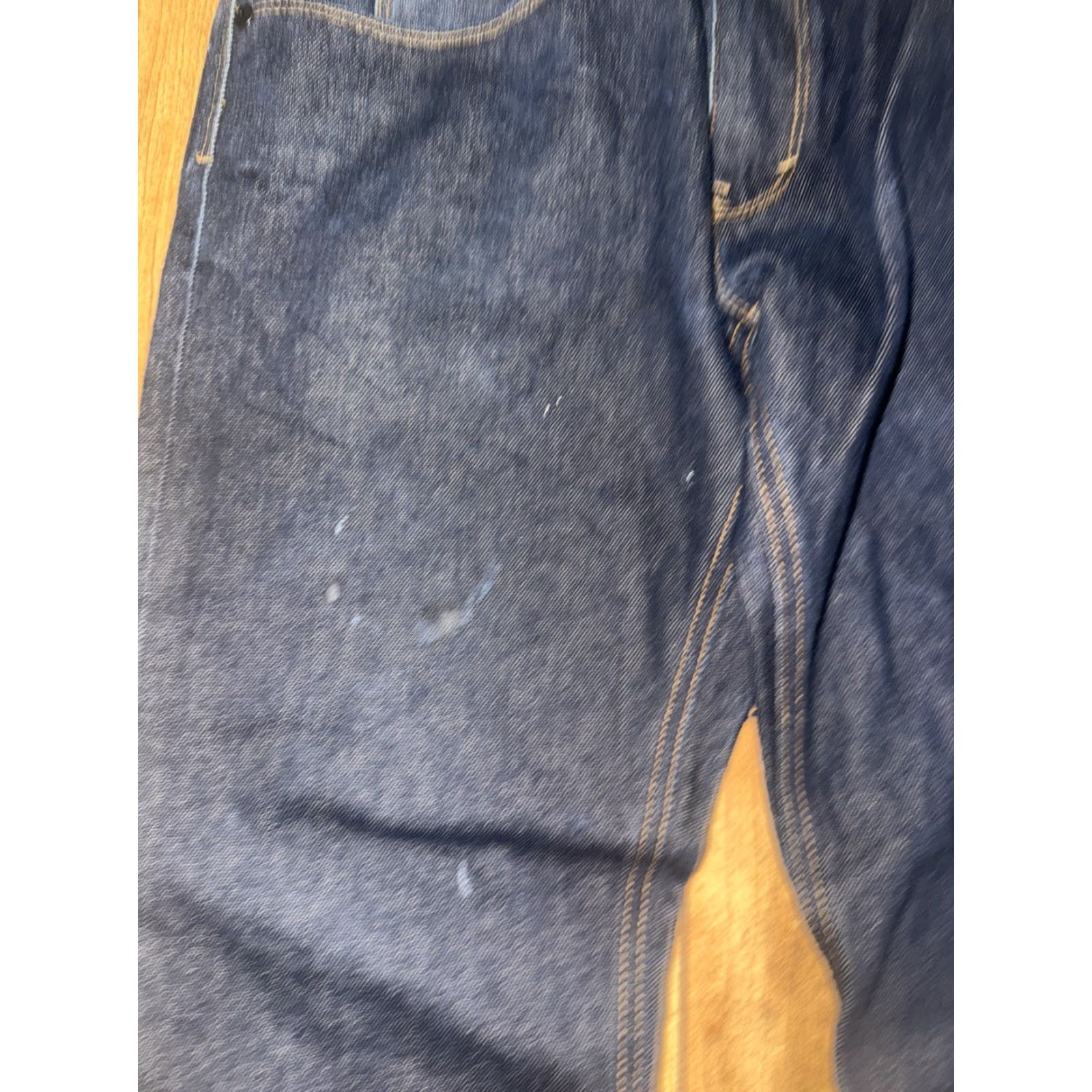 Denime VINTAGE Dravus Jeans Men’s Dark Indigo Red Line Selvedge Raw Denim 32x33 Straight Workwear Handcrafted Size US 32 / EU 48 - 7 Thumbnail