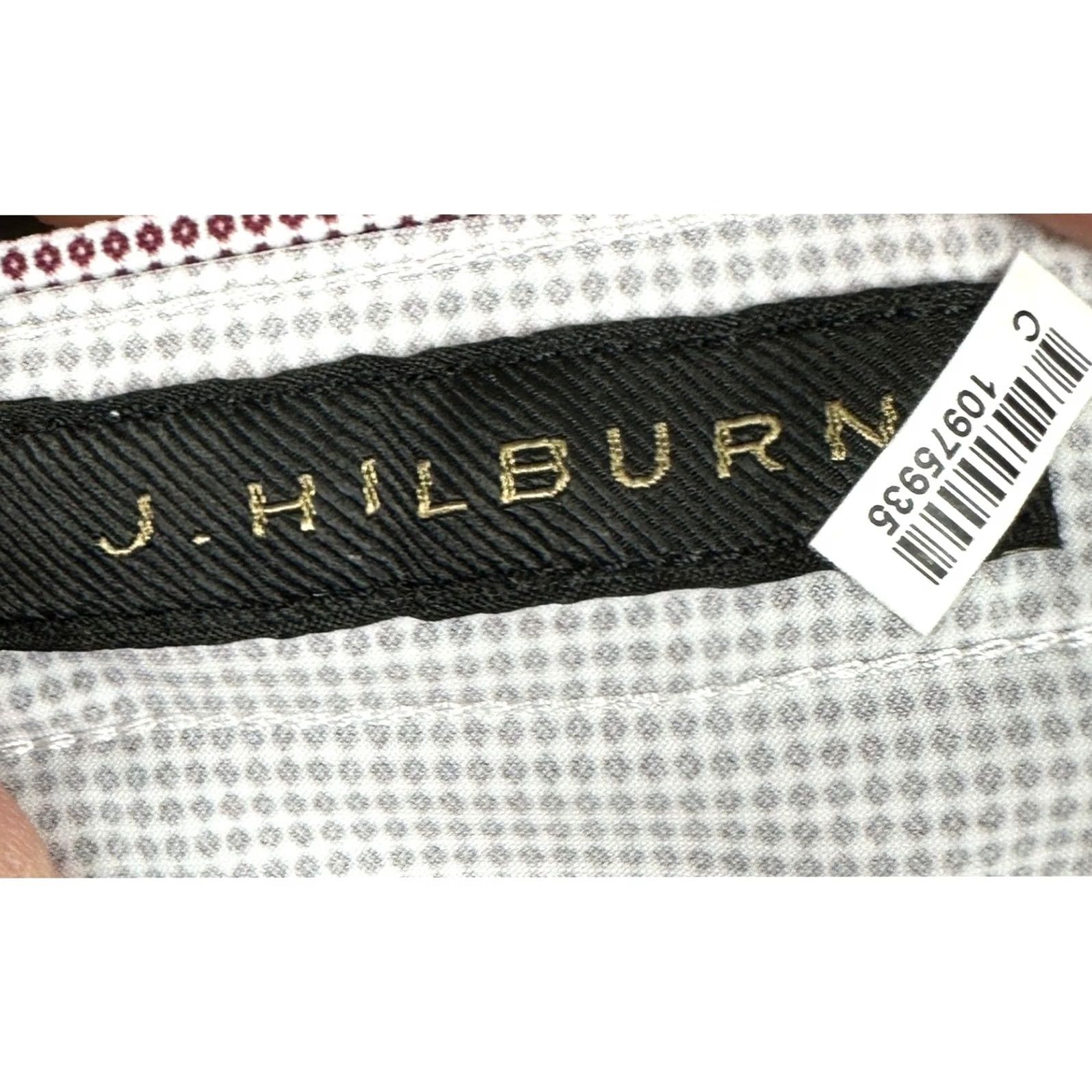 Vintage J. Hilburn Shirt Button Up Mens 3XL Maroon White Geometric Long Sleeve Casual Size US XXL / EU 58 / 5 - 4 Thumbnail