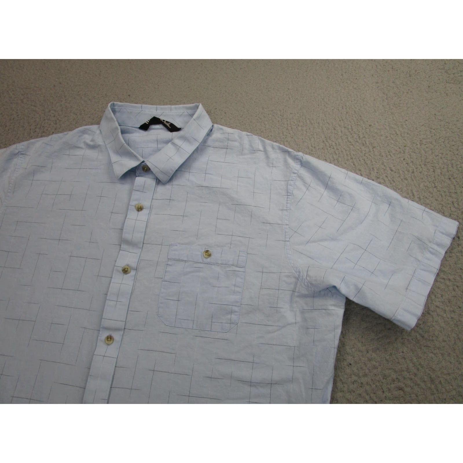 TravisMathew TravisMathew Shirt Mens XL Light Blue Short Sleeve Button Front Golf Casual Size US XL / EU 56 / 4 - 2 Thumbnail