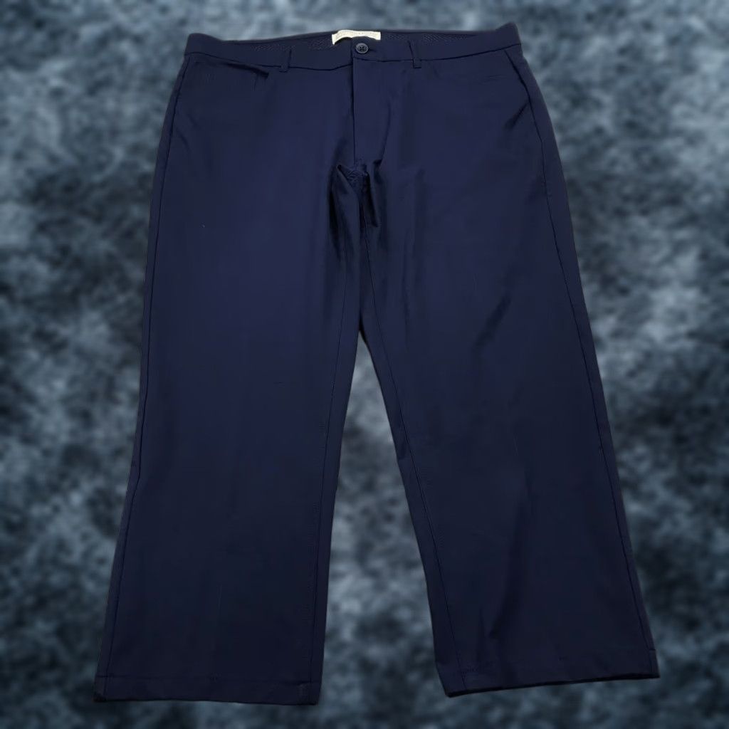 Parker Holderness & Bourne Mens Pants Casual Chino 36x25 Navy Blue Regular Flat Front Zip Pockets Logo Size US 36 / EU 52 - 1 Thumbnail