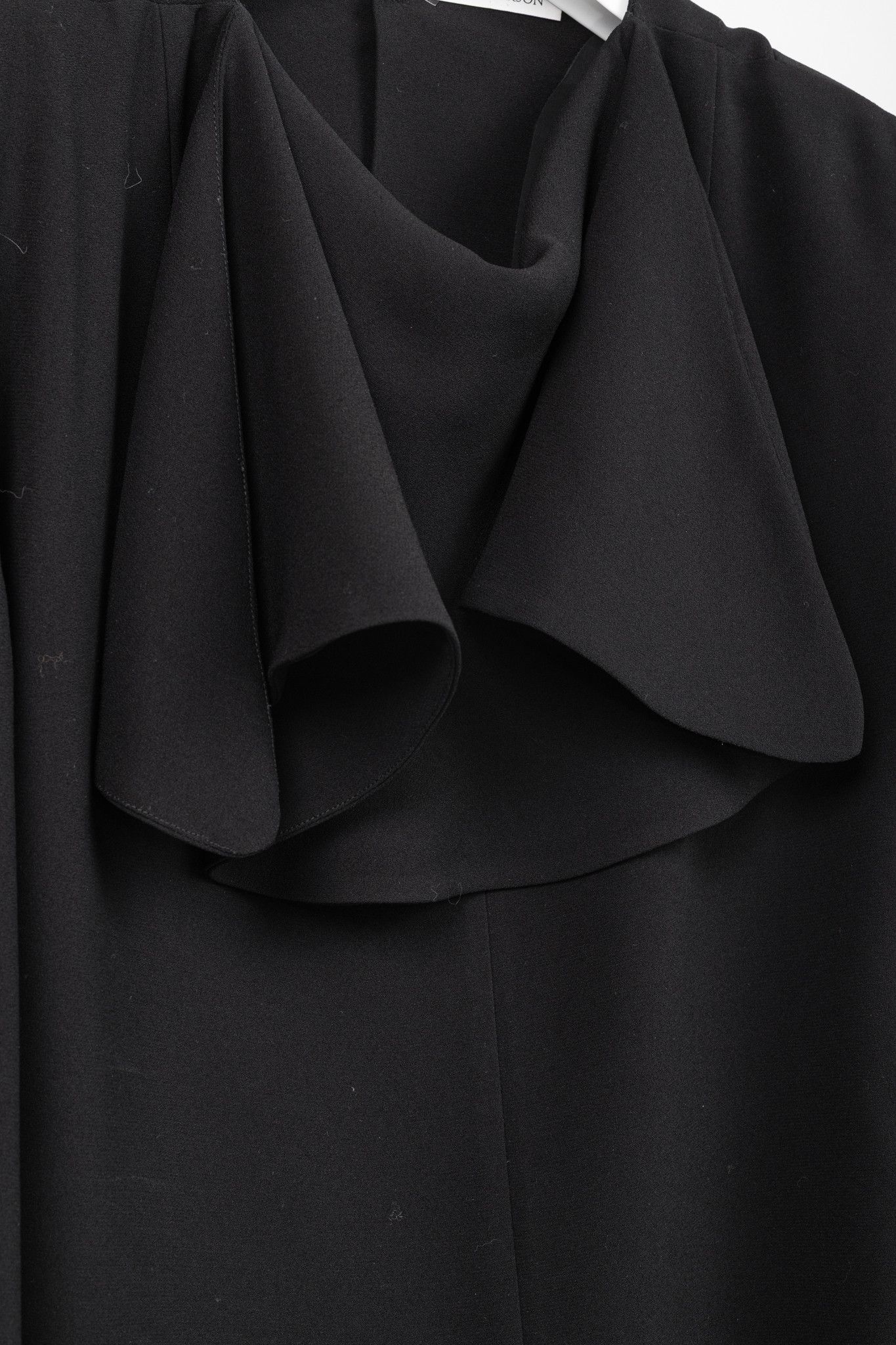 JW Anderson J.W. Anderson Black Crepe Draped-Neck Long-Sleeve Blouse Size L / US 10 / IT 46 - 8 Thumbnail