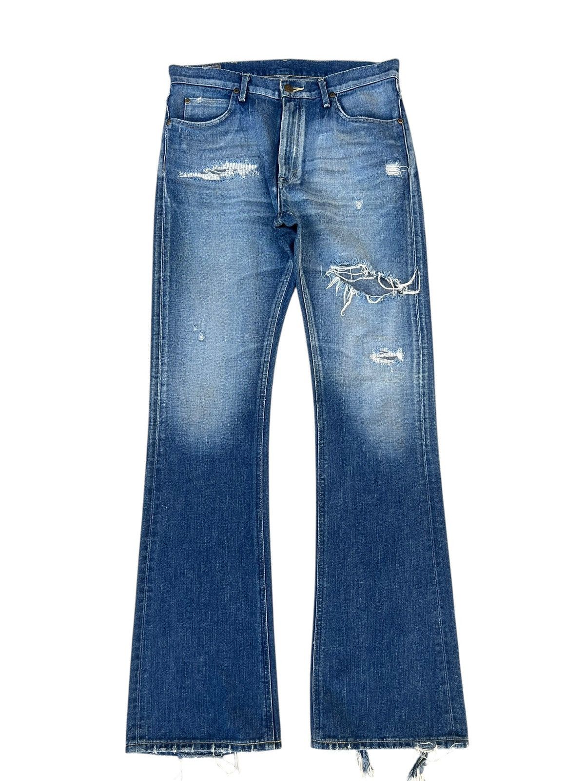 Lee Distressed Mud Denim Lee Riders Limited Edition Flare Jeans Size US 31 - 1 Thumbnail