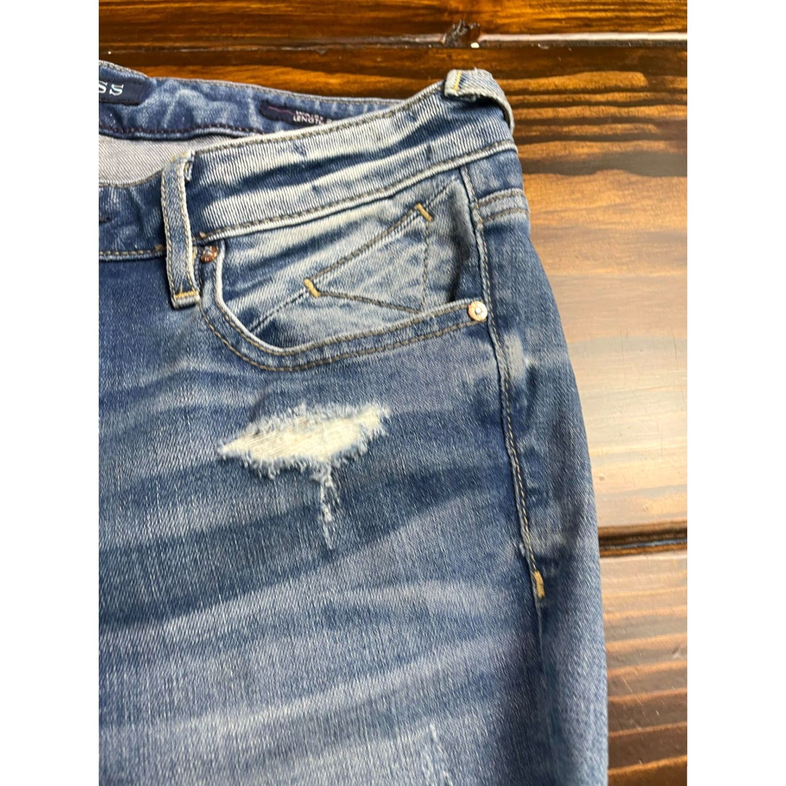 Vintage VIGOSS Jeans Women's Size26x30 Blue Denim The Chelsea Skinny Distressed Size 26" / US 2 / IT 38 - 4 Thumbnail