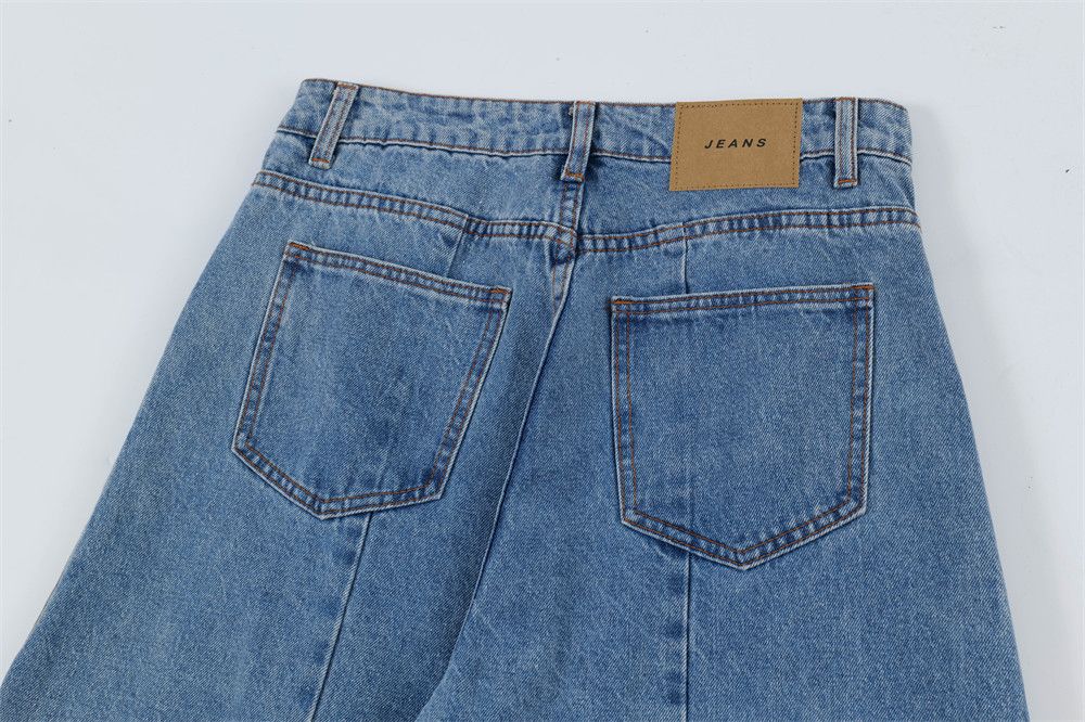 Japanese Brand × Jean American high street retro washed patchwork loose jeans Size US 34 / EU 50 - 5 Thumbnail