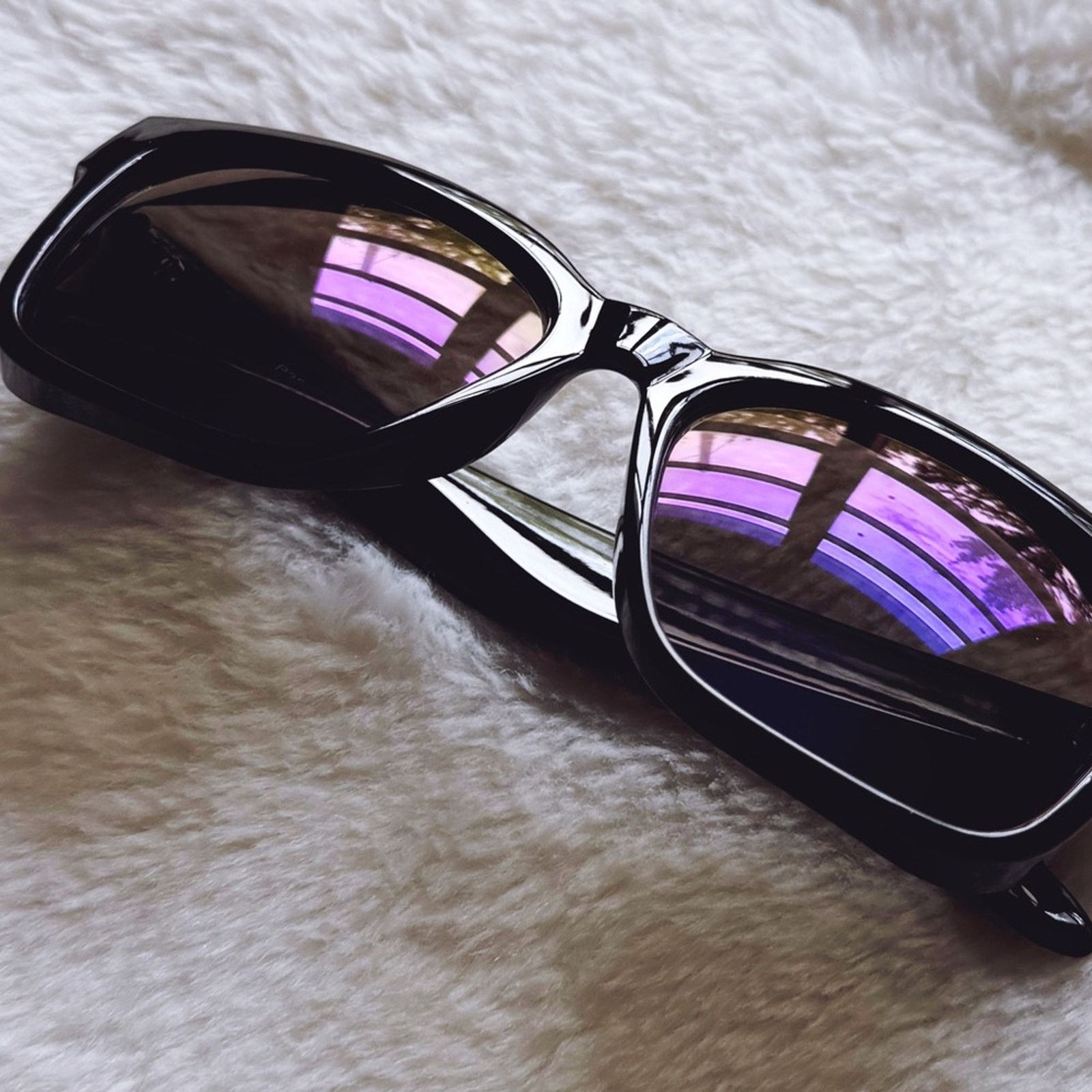 Other Cedric Black w/ Blue Lenses Mirrored Sunglasses Size ONE SIZE - 3 Thumbnail