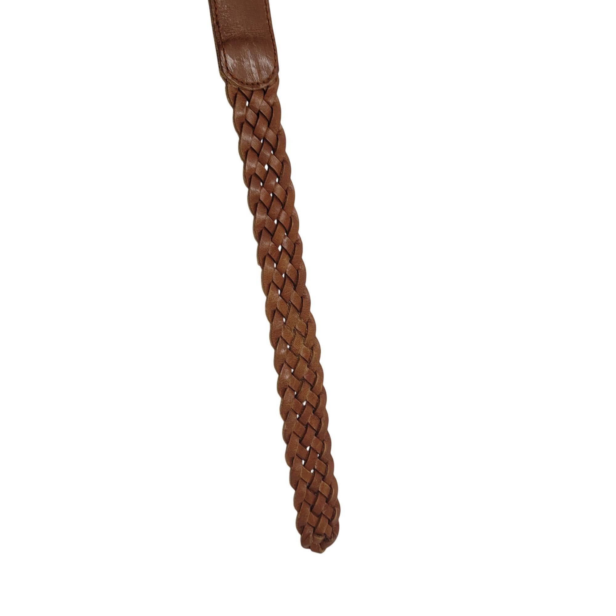 Liz Claiborne Vtg Western Boho Camel Brown Braided Weaved Genuine Leather Size ONE SIZE - 5 Thumbnail