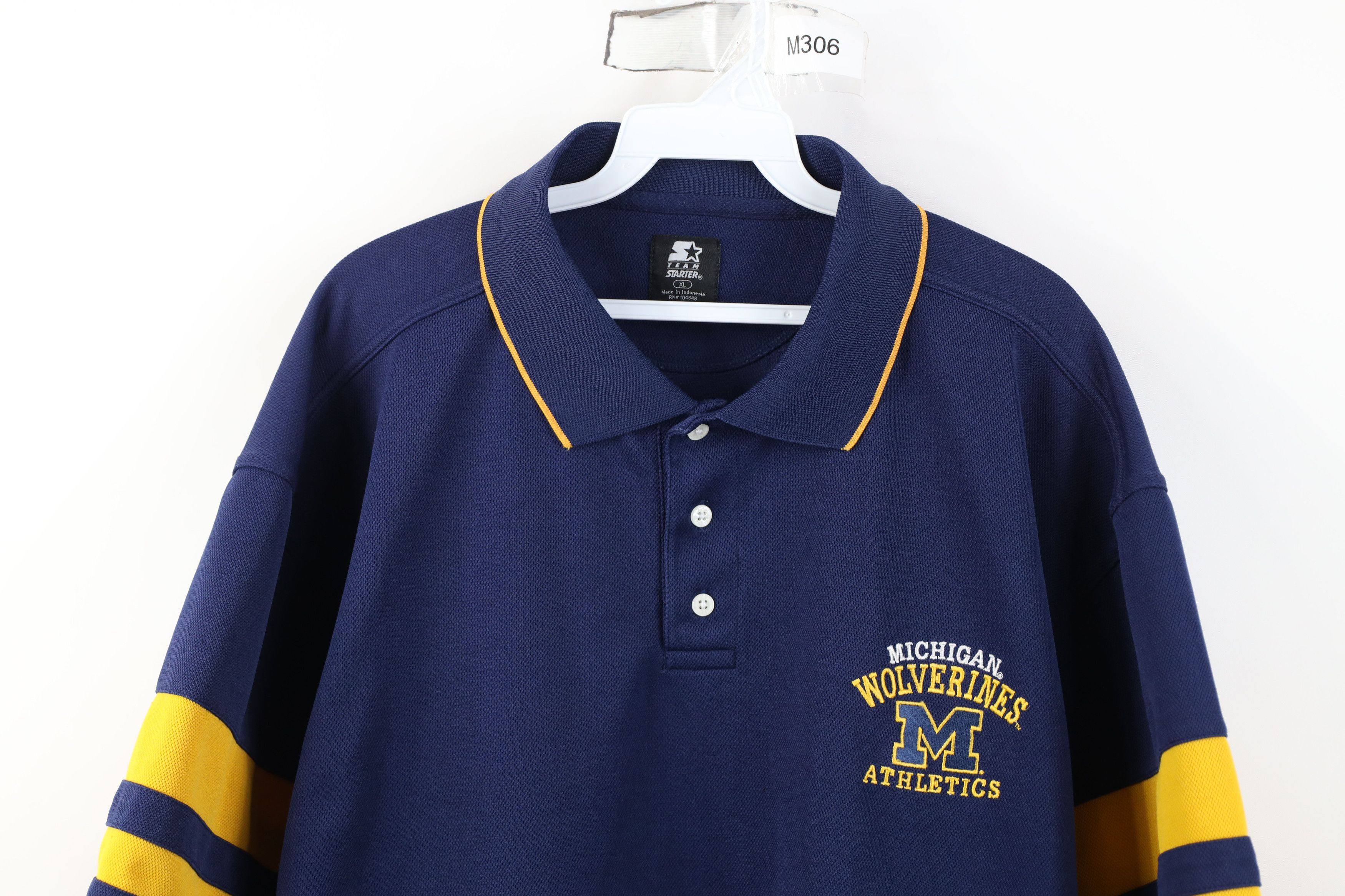Starter Vintage 90s Starter University of Michigan Athletics Shirt Size US XL / EU 56 / 4 - 2 Thumbnail