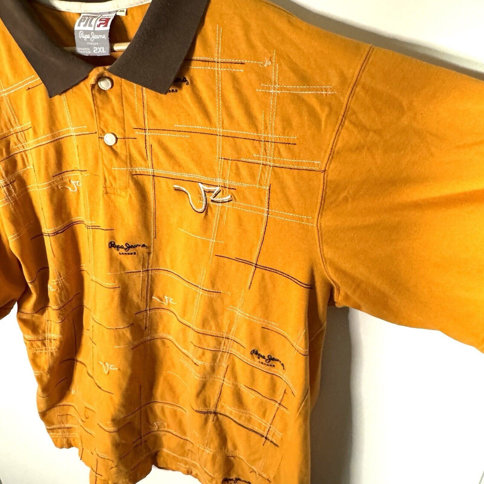 Pepe Jeans × Vintage VTG 2000’s Pepe Jeans London Polo Shirt Yellow Size 2XL Y2K Size US XXL / EU 58 / 5 - 10 Thumbnail