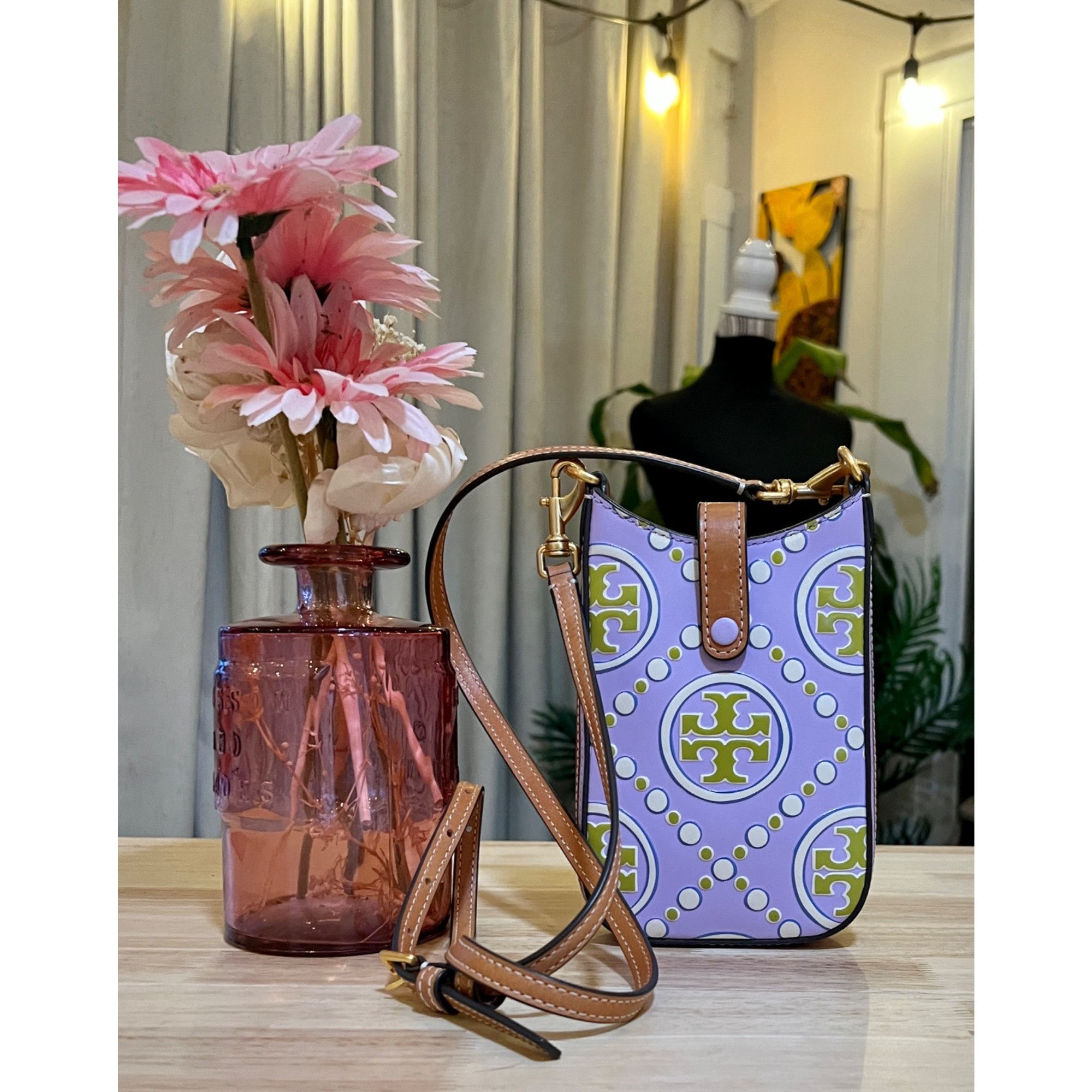 Tory Burch ✺✺ AUTHENTIC TORY BURCH PURPLE & GREEN EMBOSSED CROSSBODY ✺✺ Size ONE SIZE - 1 Thumbnail