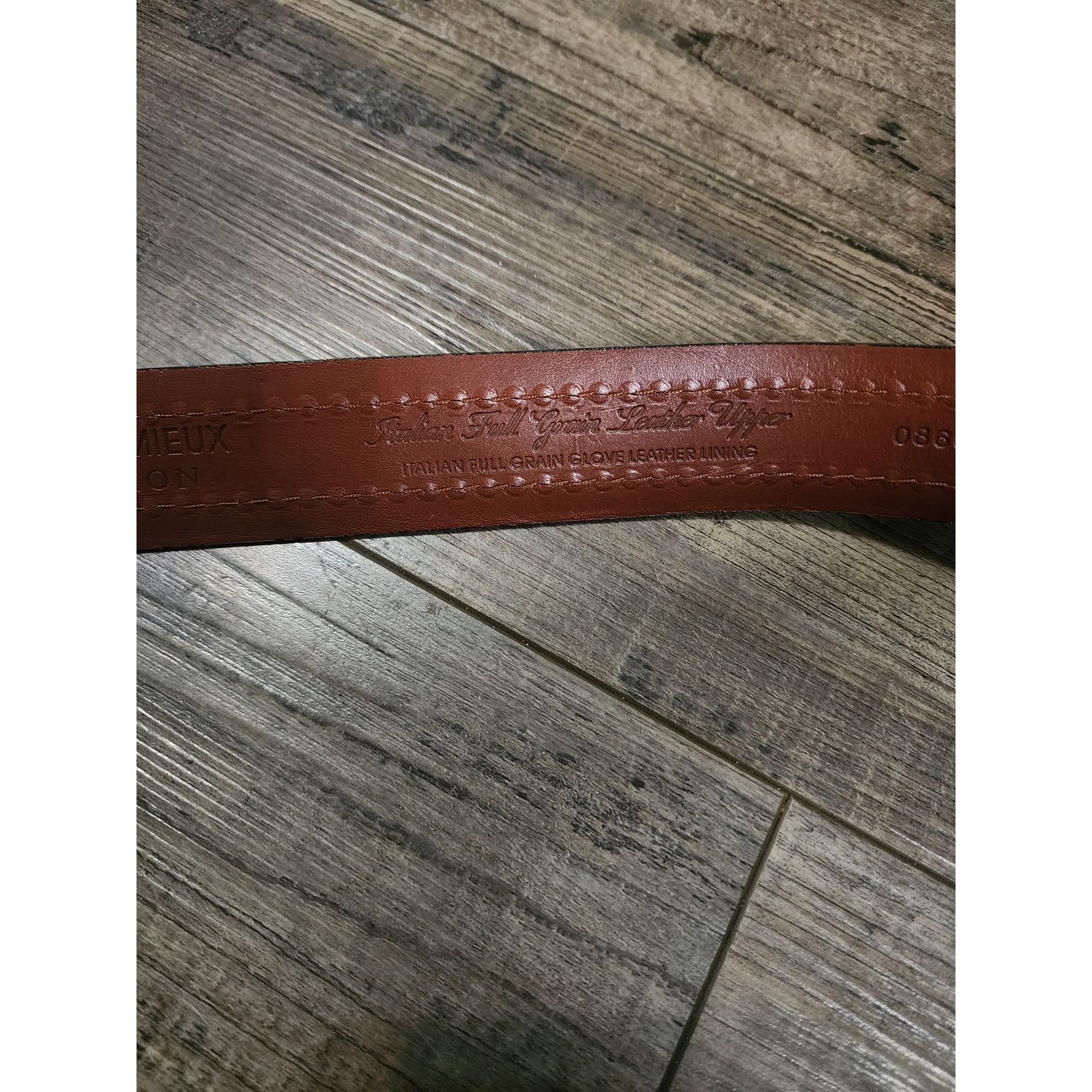 Daniel Cremieux Daniel Cremieux Brown stitching belt Italian Leather Sz38 G Size 38 - 8 Thumbnail